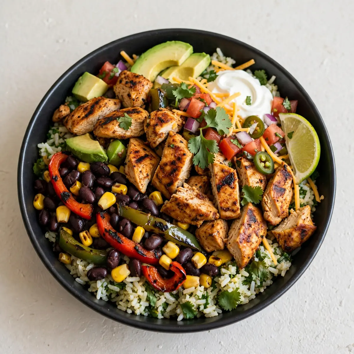 Restauranttaugliche Südwest Chicken Burrito Bowl
