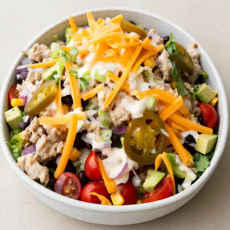 Restauranttauglicher Buffalo Ranch Turkey Crispy Rice Salad