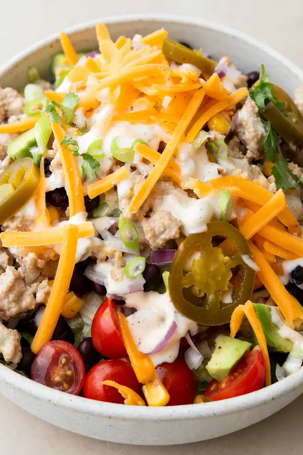Buffalo Ranch Turkey Crispy Rice Salad