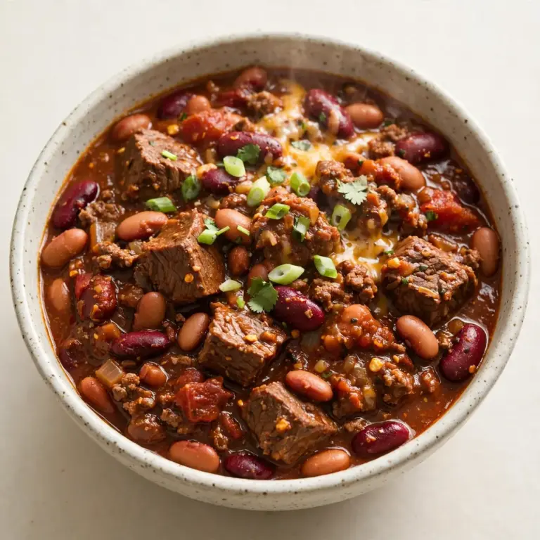 Restauranttaugliches Rindfleisch-Chili mit Bohnen