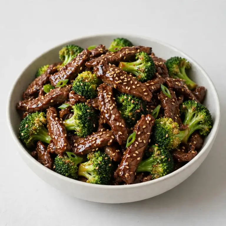Restaurantwürdiges Sesam Beef mit Brokkoli