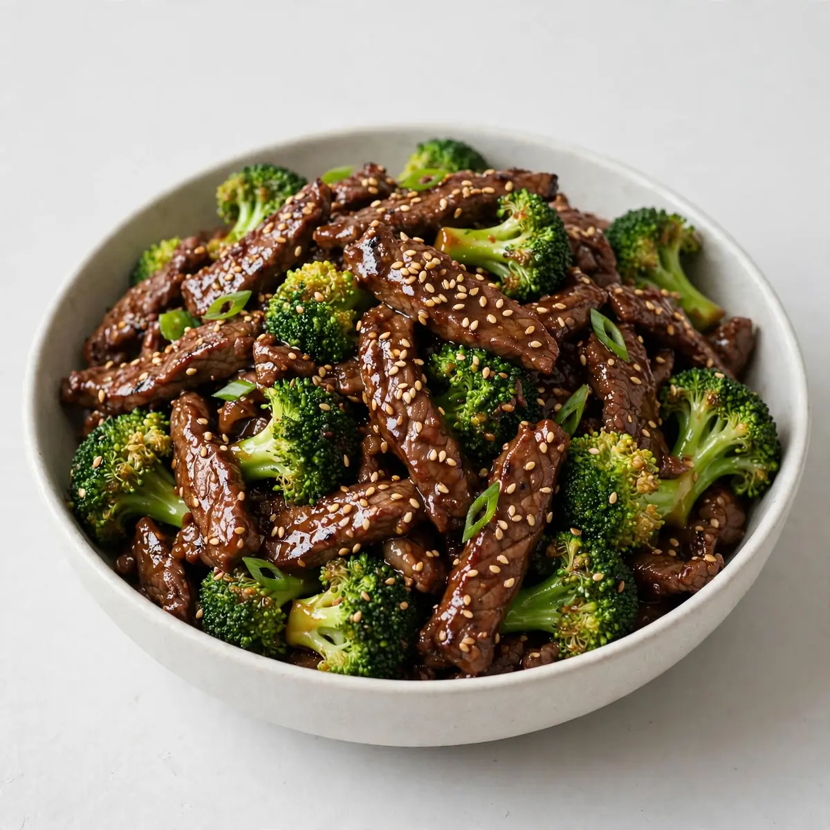 Restaurantwürdiges Sesam Beef mit Brokkoli