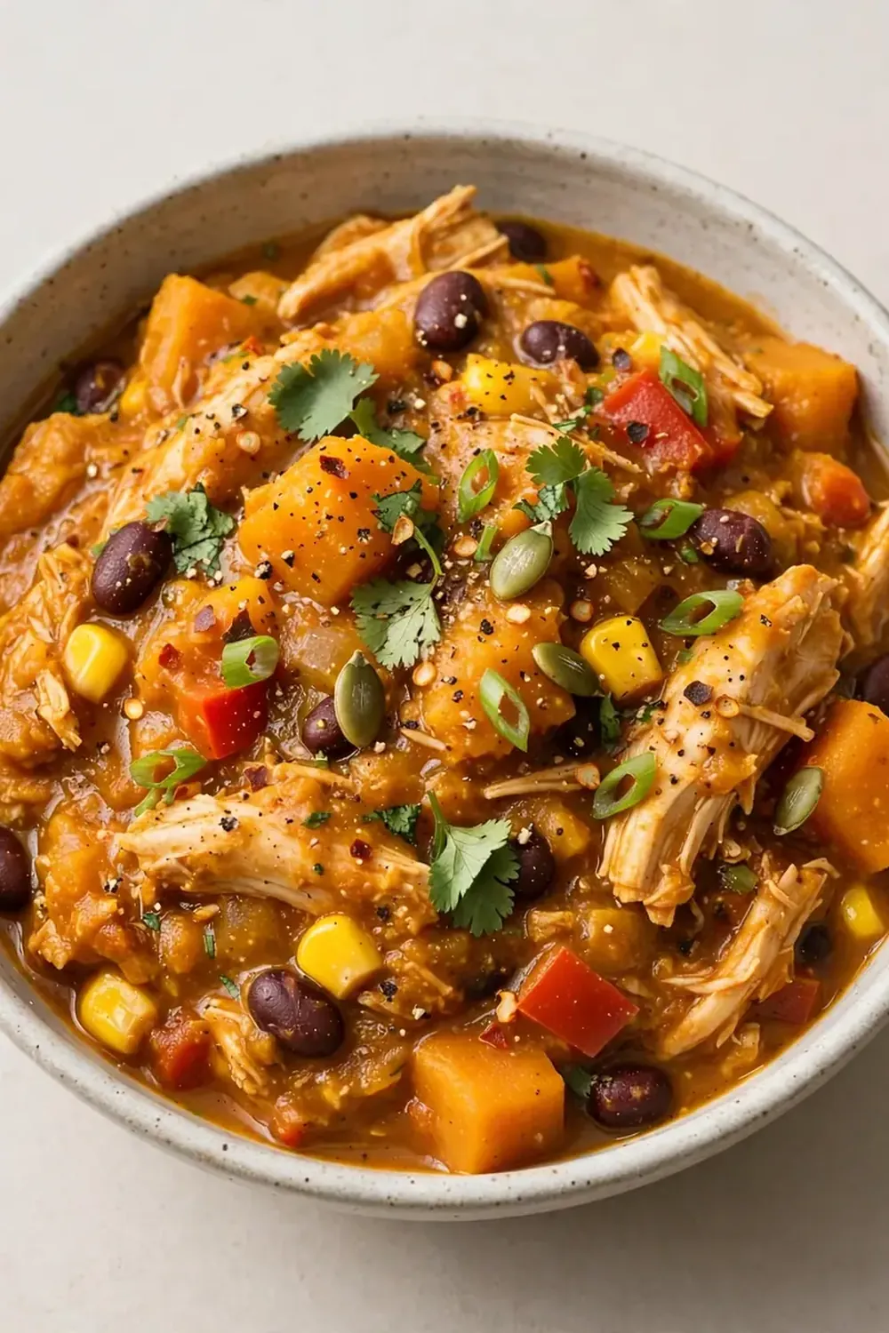 savory pumpkin chicken chili
