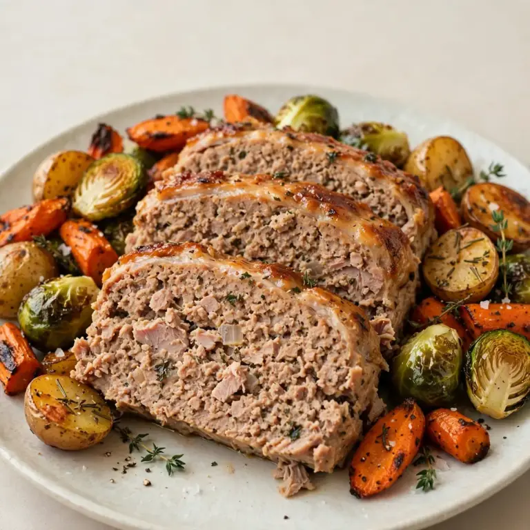 Blitz Puten-Meatloaf mit Ofengemüse Direkt Aus Dem Ofen