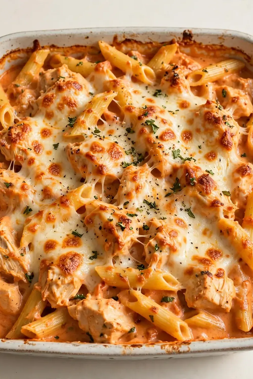 creamy tomato chicken pasta bake