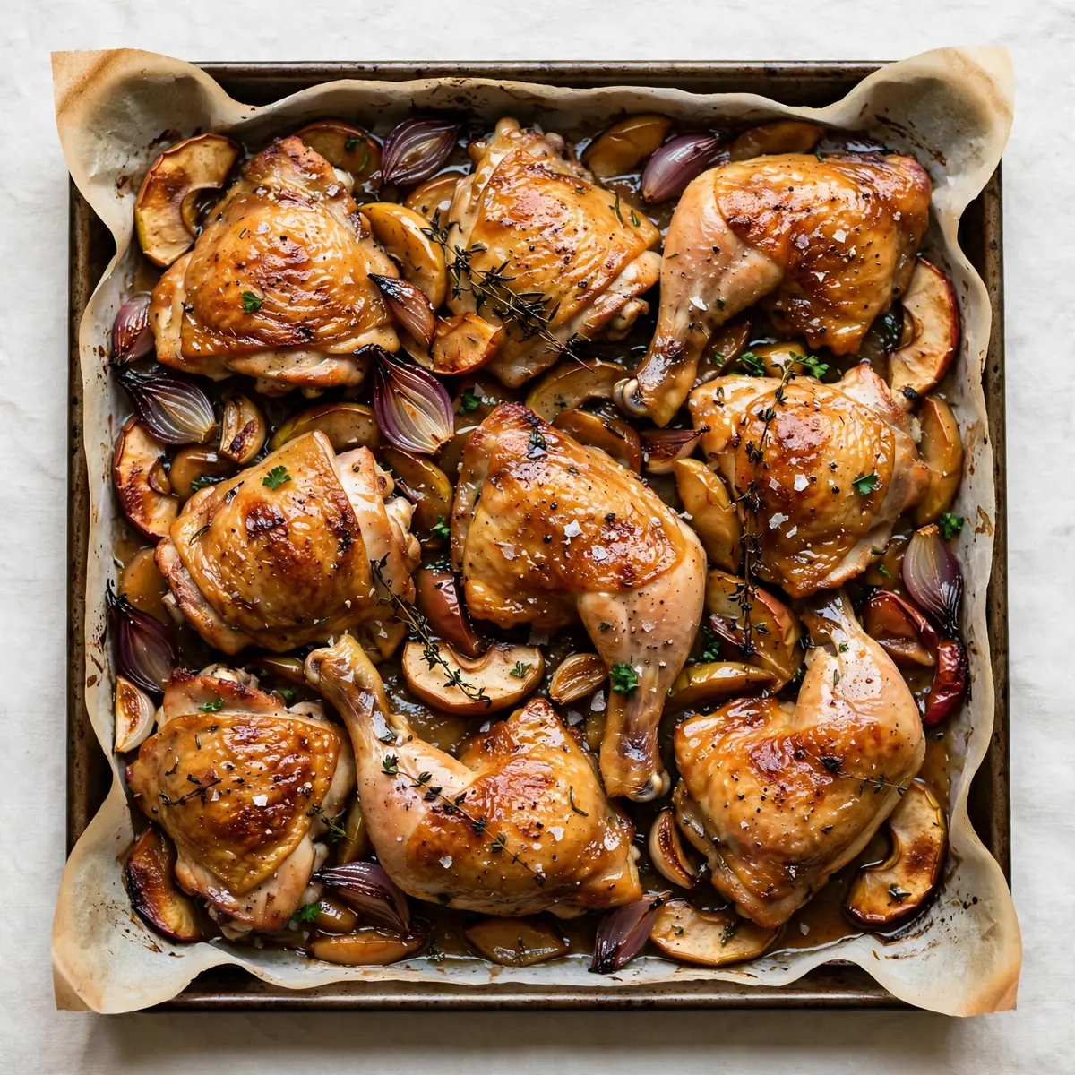 Blitzschnelles Sheet Pan Apple Cider Hähnchen Feierabend
