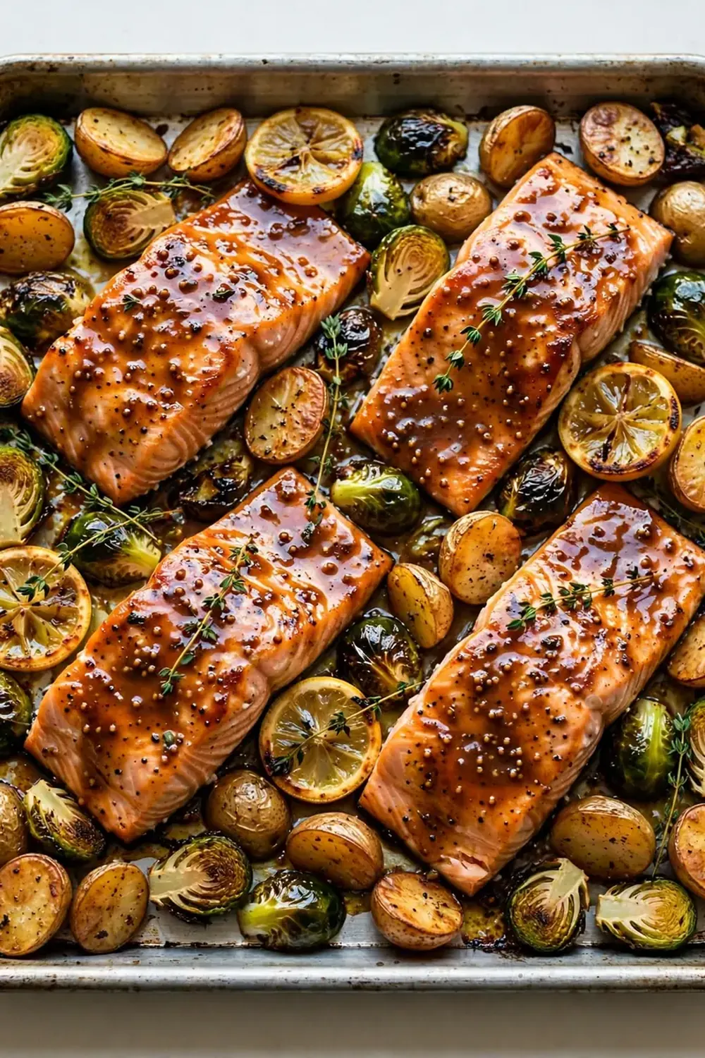 maple dijon salmon sheet pan