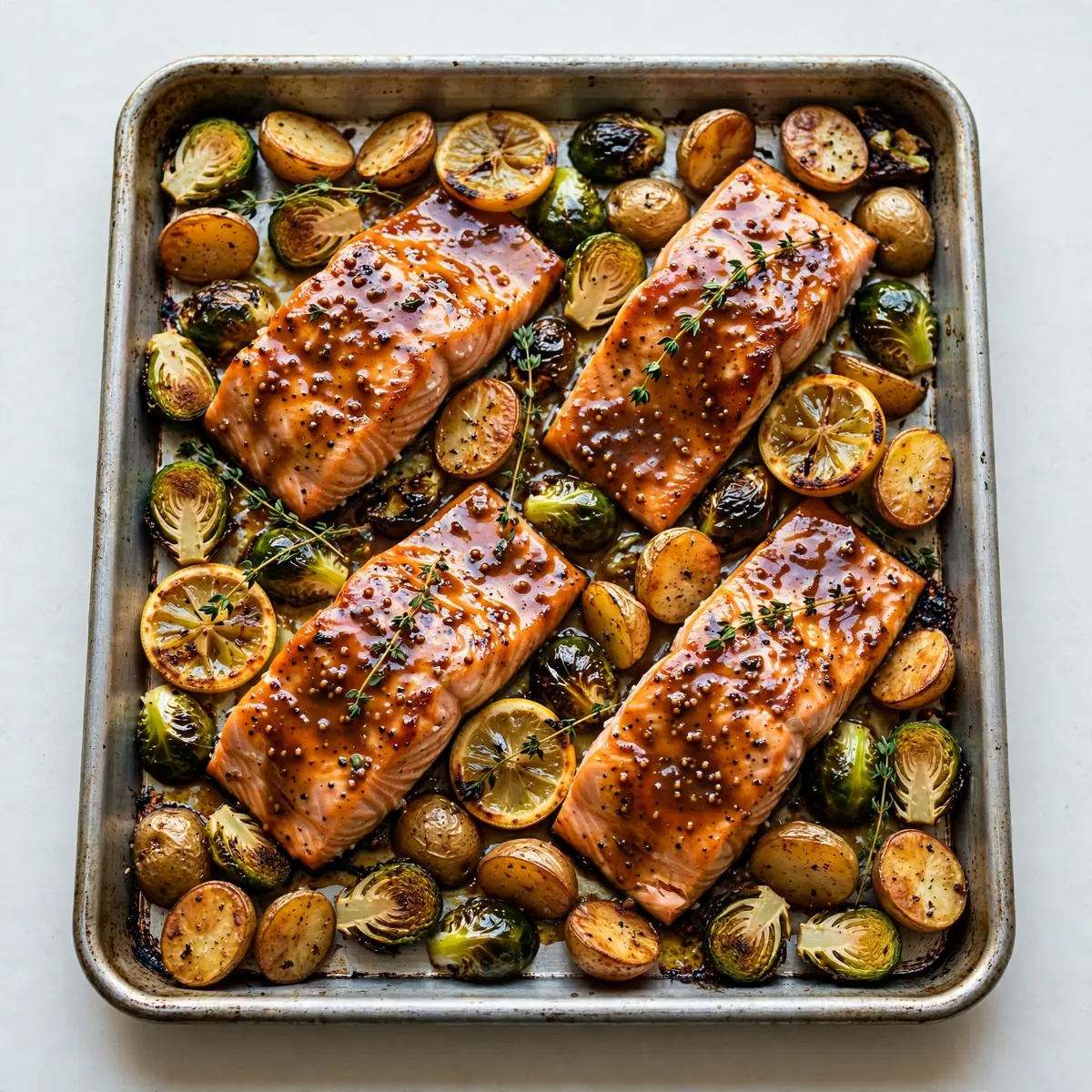 Fixe Maple Dijon Lachs Sheet Pan für Wenig Abwasch