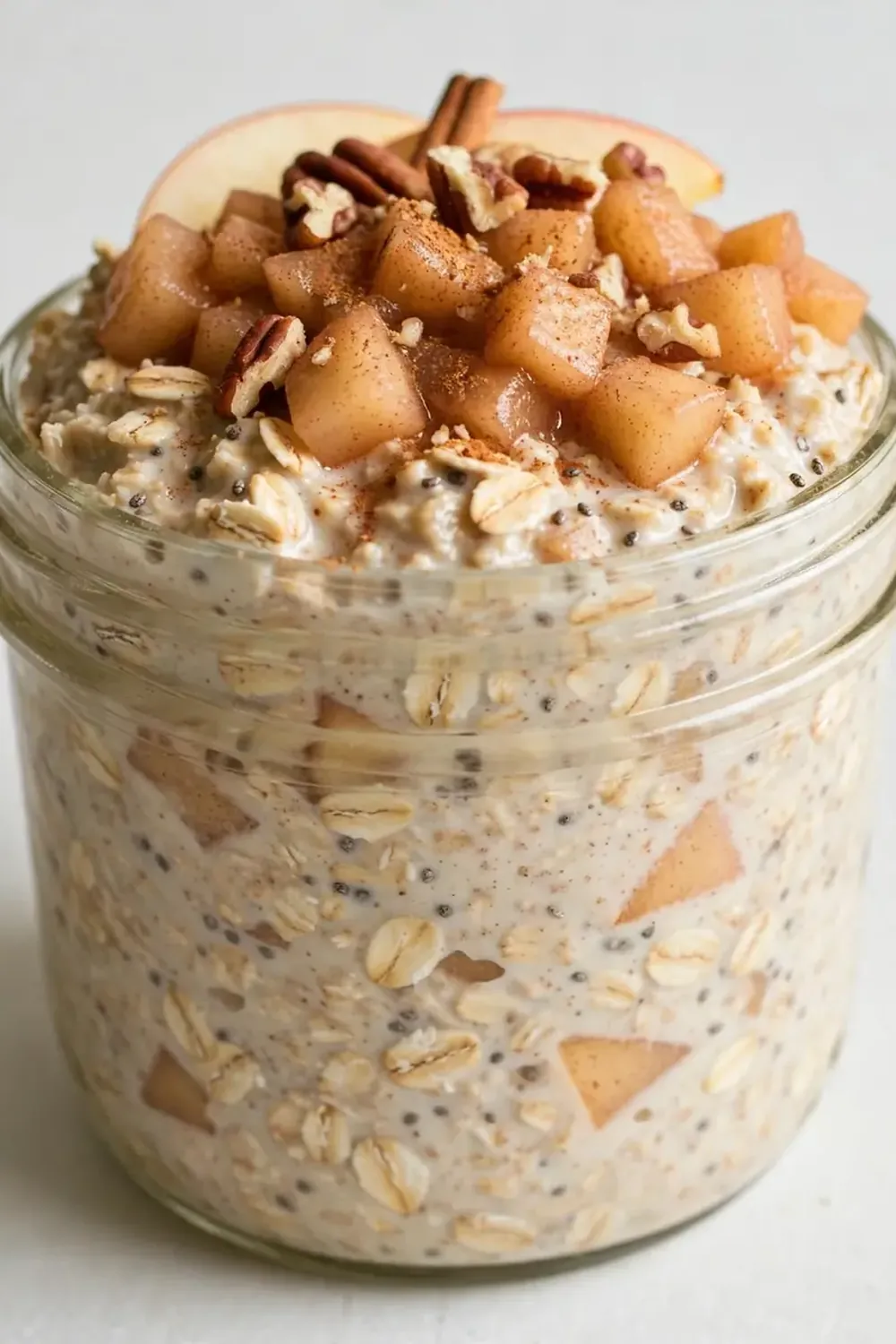 apple pie protein overnight oats