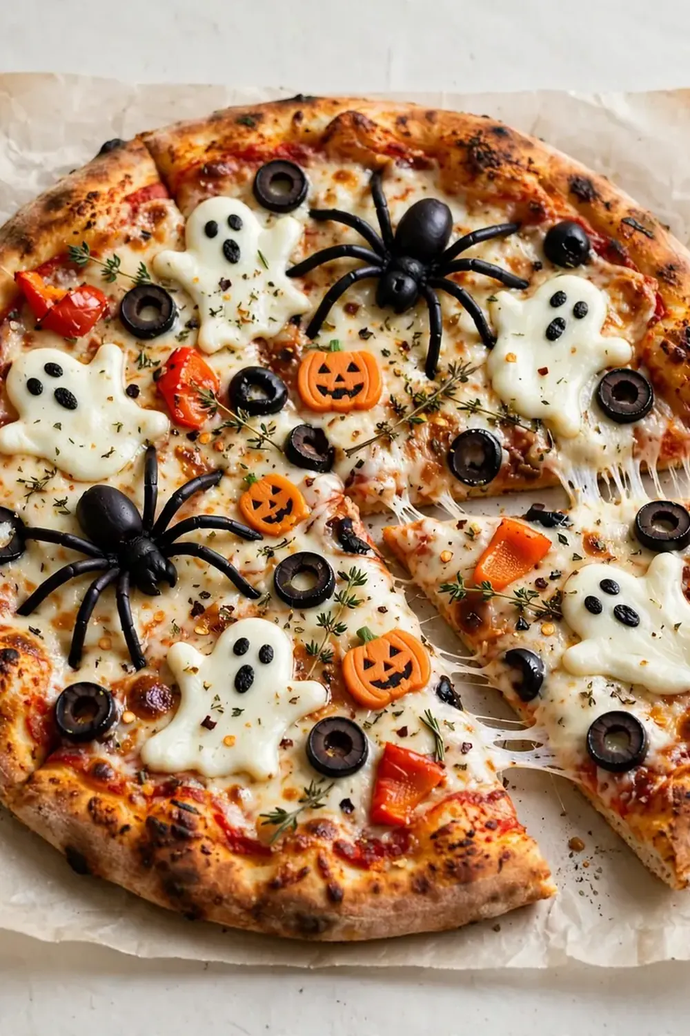 grusel pizza für halloween