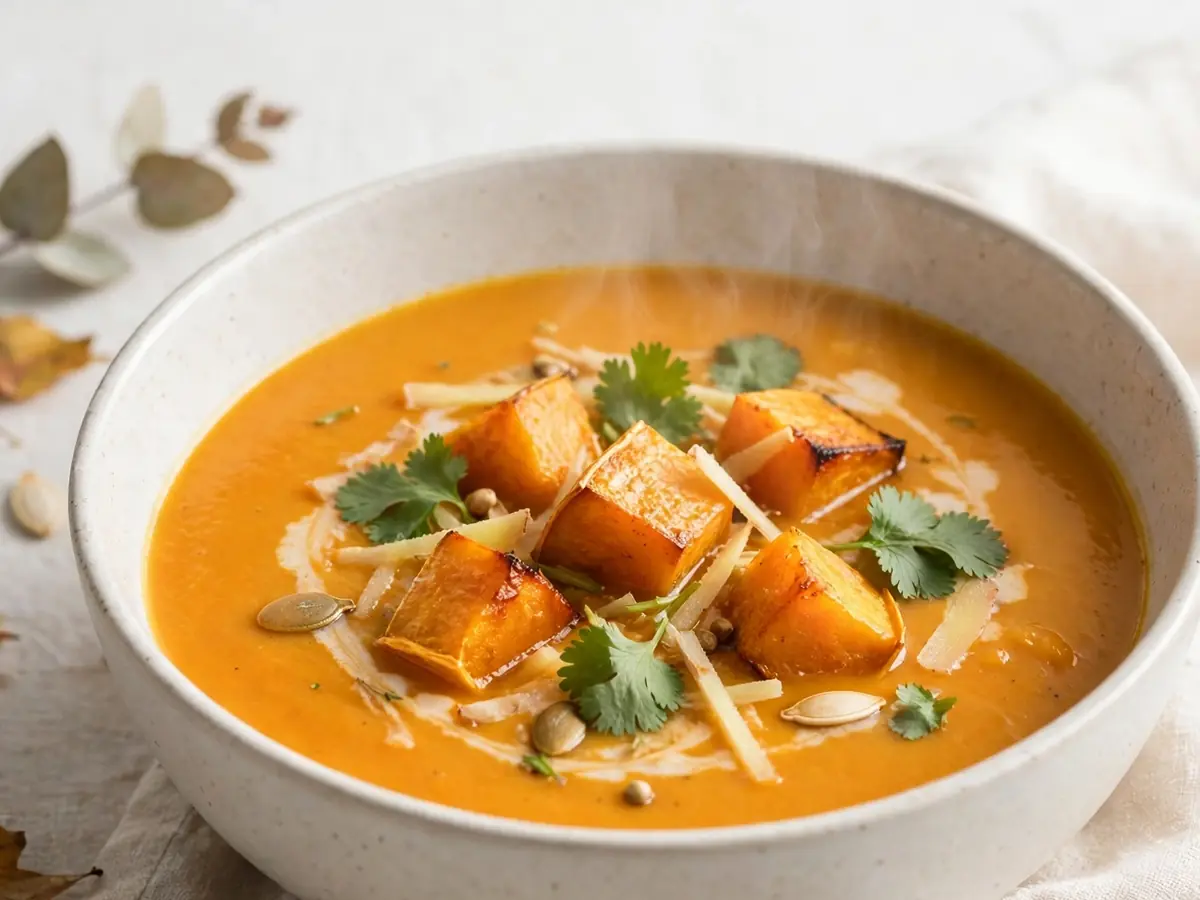 Kürbis-Kokos-Suppe mit Ingwer: Wärmend für kalte Herbstabende