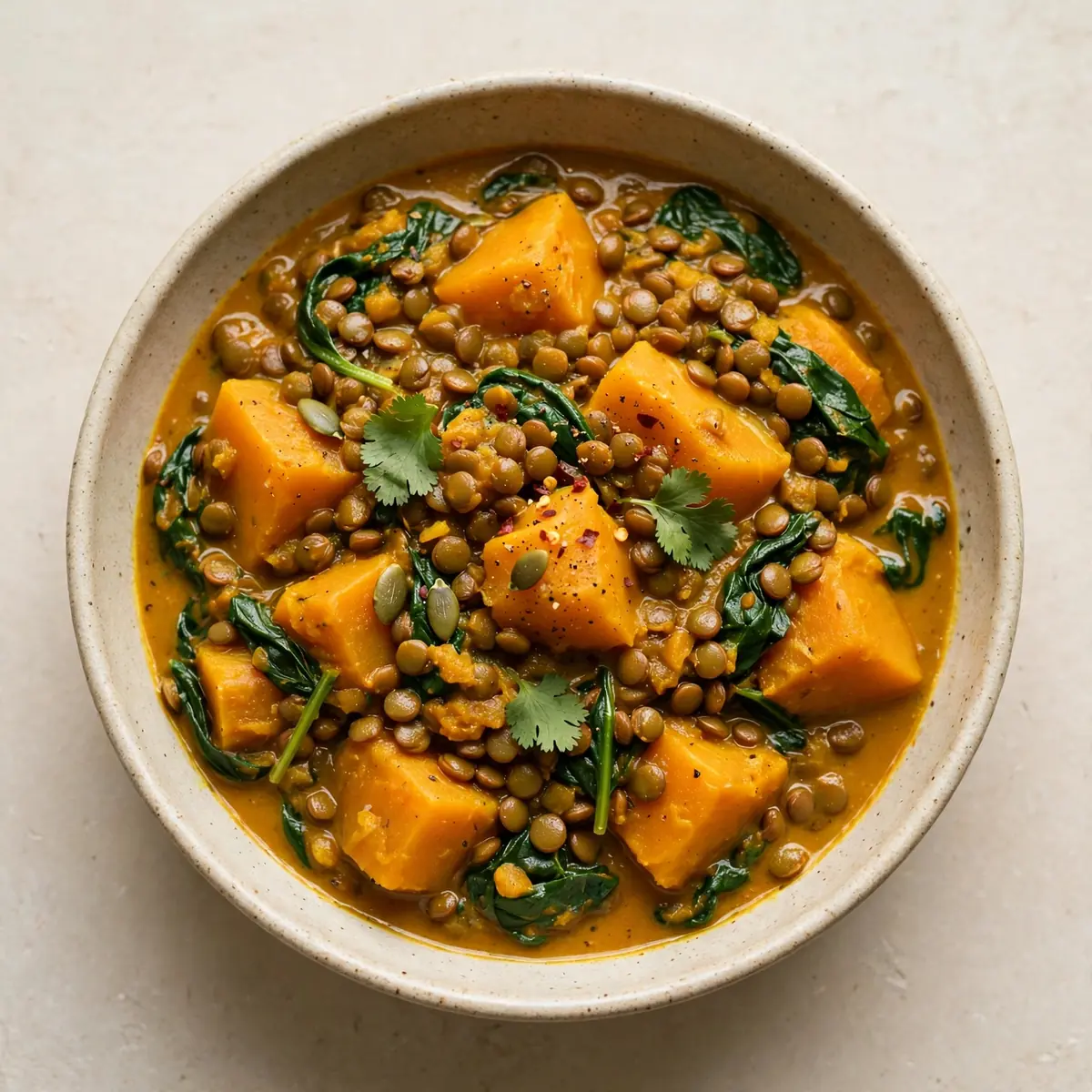 Kürbis‑Curry Mit Linsen Und Spinat – Herbstlicher Komfort