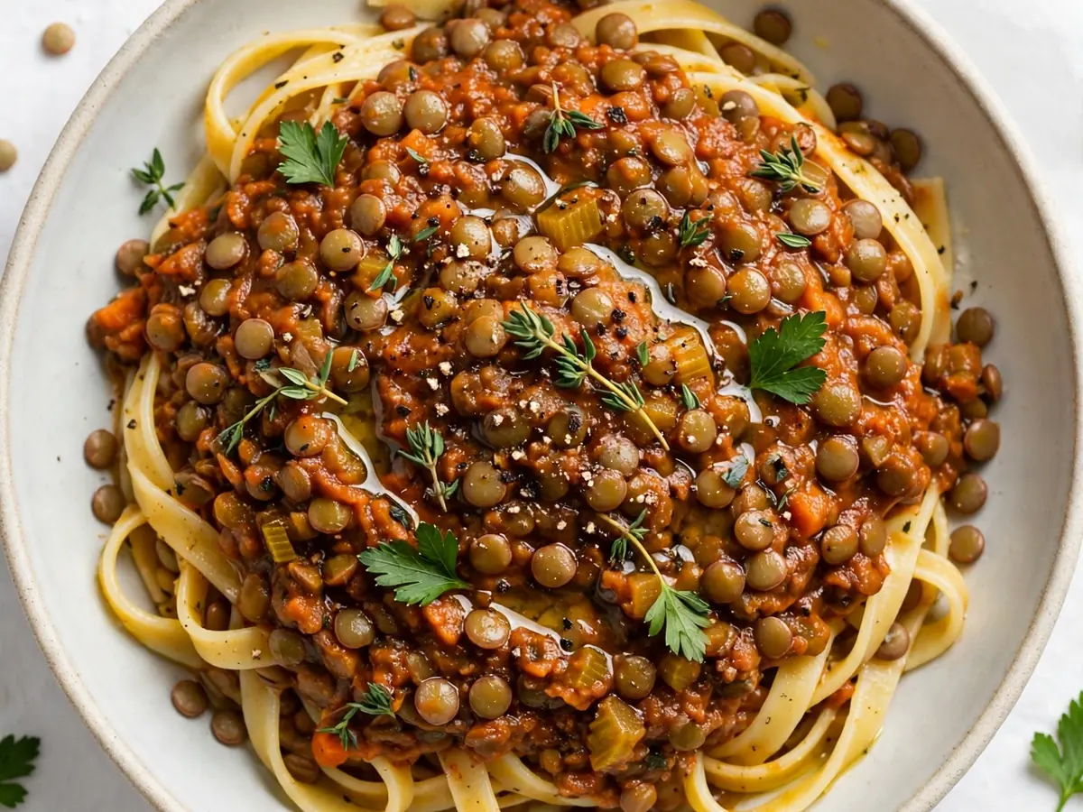 Linsen-Bolognese für die ganze Familie