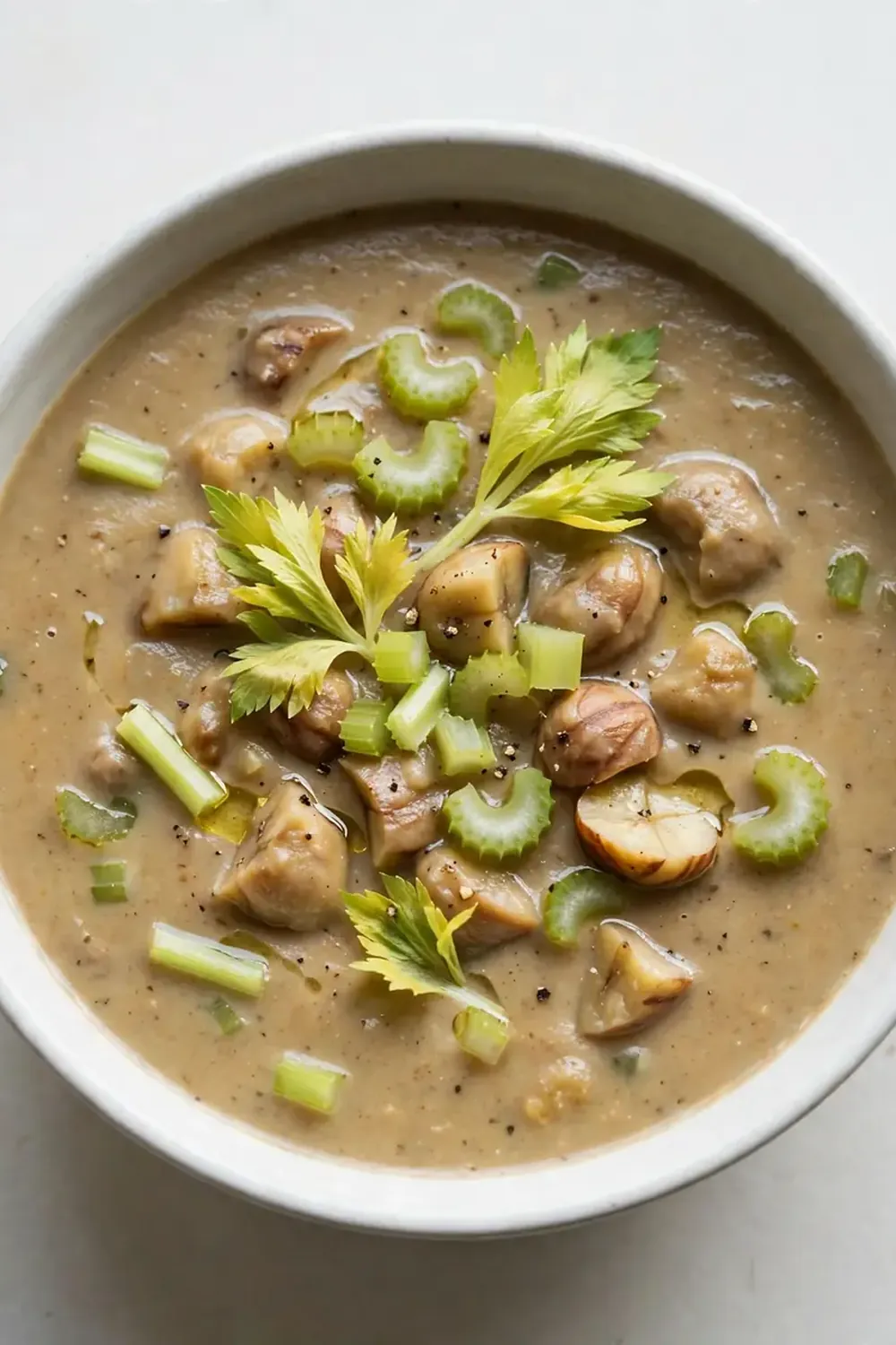 maronen suppe mit sellerie