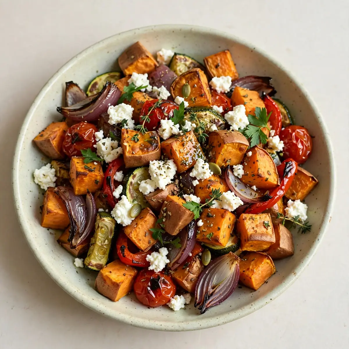 Süßkartoffel-Ofengemüse mit Feta: Schnell & Herbstlich